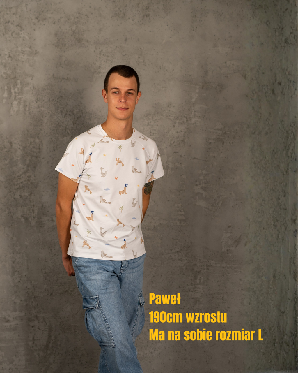 Coszulka foki męski t-shirt koszulka rozmiar l