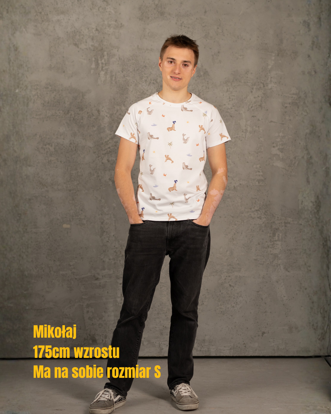 Coszulka foki męski t-shirt koszulka rozmiar s